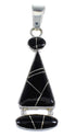 Authentic Sterling Silver And Jet Inlay Pendant RX54597